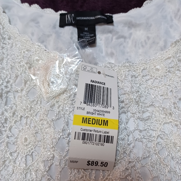 INC INTERNATIONAL CONCEPTS White Lace Tank - Picture 3 of 5